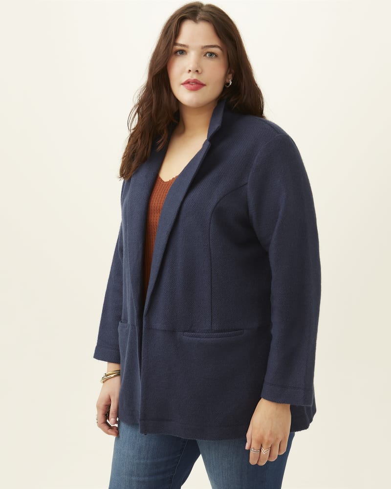 Plus knit clearance blazer